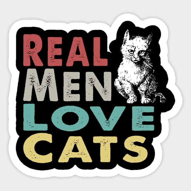 Real Men Love Cats Sticker by gotravele store